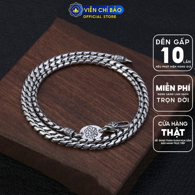 Dây chuyền bạc nam Lục tự chân ngôn chất liệu bạc Thái S925 thương hiệu Viễn Chí Bảo D100217