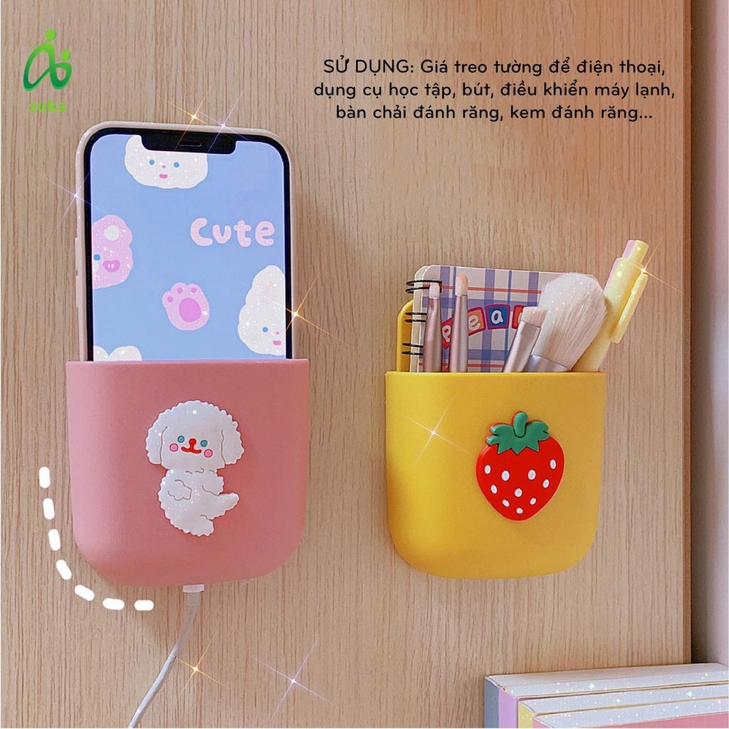 Kệ dán tường đựng điều khiển, điện thoại, đồ cá nhân đa năng tiện dụng dễ thương
