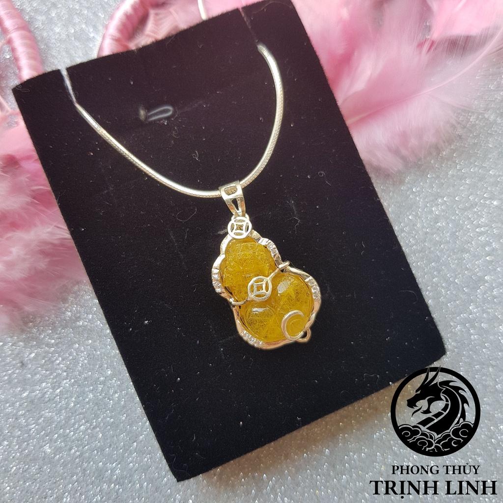 VÒNG CỔ VIỀN BẠC HỒ LY - TỲ HƯU VÀNG ÁNH KIM ĐẸP