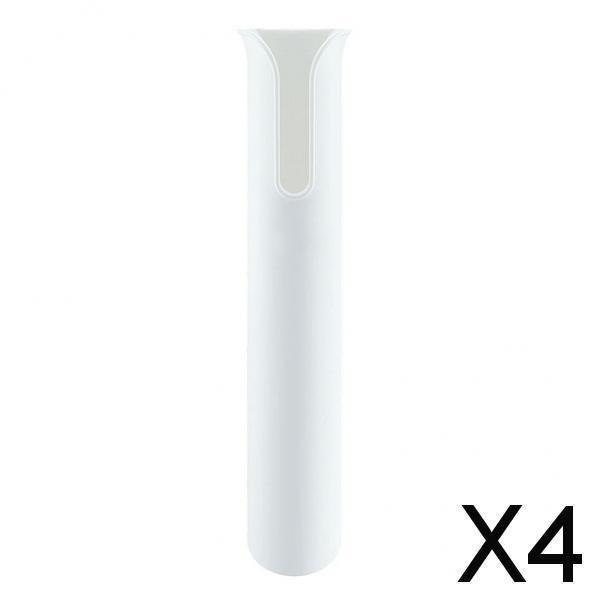 4xPlastic Fishing Rod Holder Boat Yacht 1 Pole Tube Rack Stand Bracket White