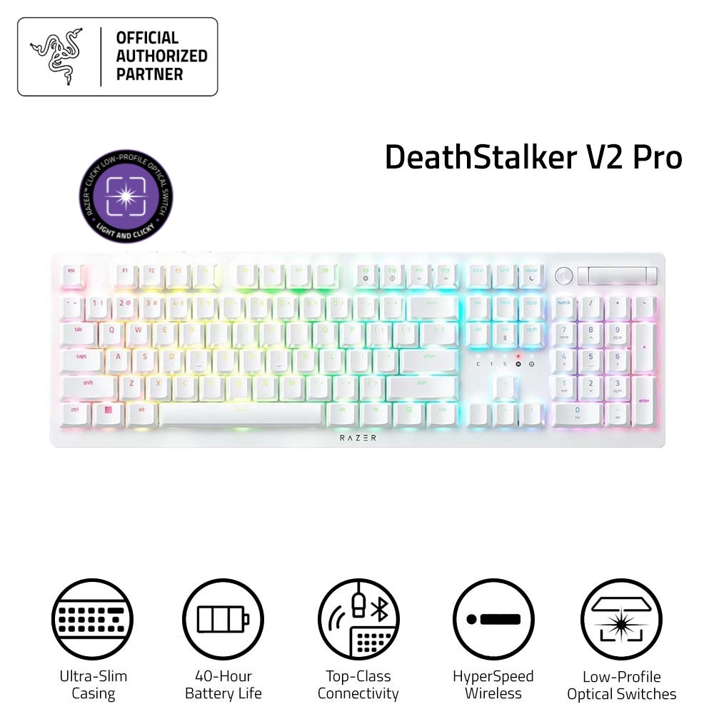 Bàn phím Gaming không dây Razer DeathStalker V2 Pro Low Profile Optical - Hàng chính hãng