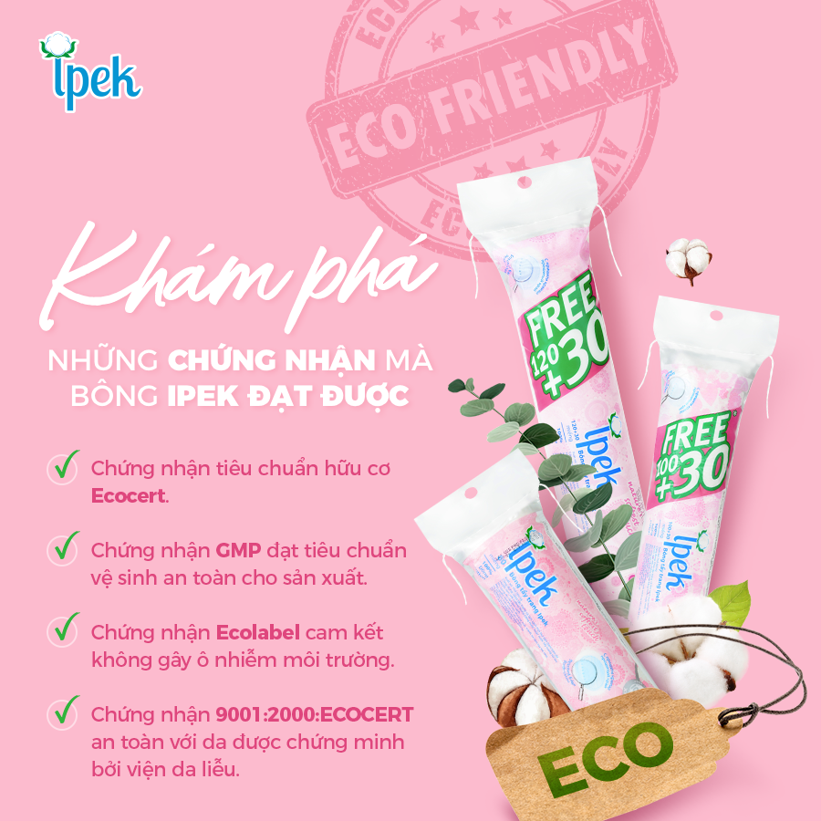 Combo 5 Bông tẩy trang Ipek 130 miếng (Thổ Nhĩ Kì)