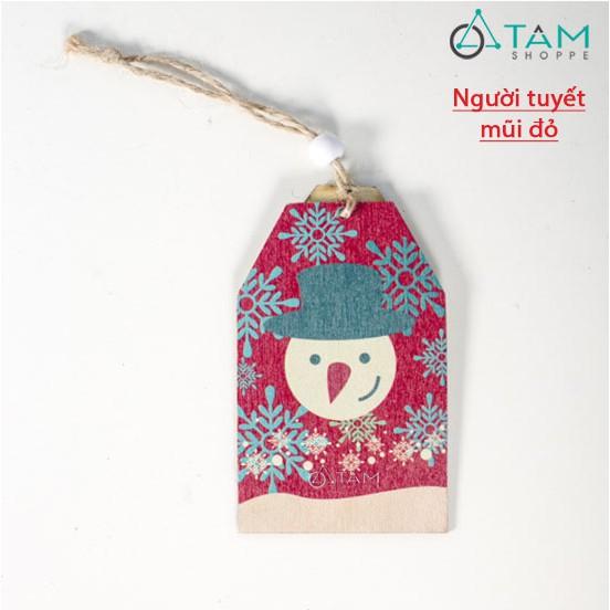 COMBO 2 Phụ kiện treo Noel Thẻ tag gỗ in họa tiết X-PKTCT-53