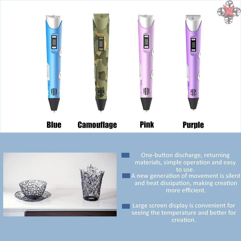 CTOY Digital Display Intelligent 3D Printing Pen High Temperature 3D Graffiti Painting Pens with USB Cable