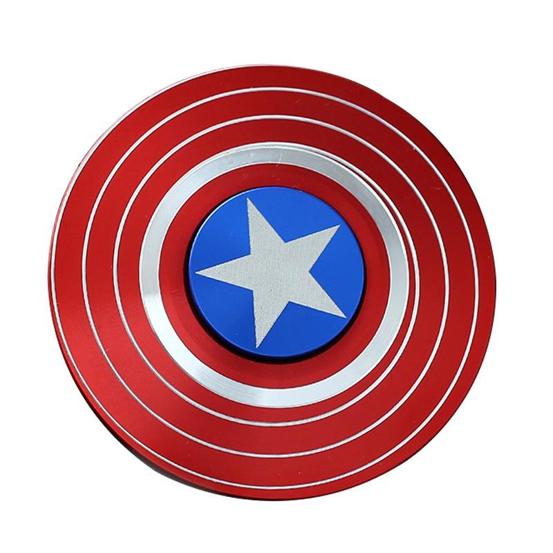 Con quay Fidget Spinner hình tròn bằng kim loại họa tiết Captain America cổ điển giảm căng thẳng