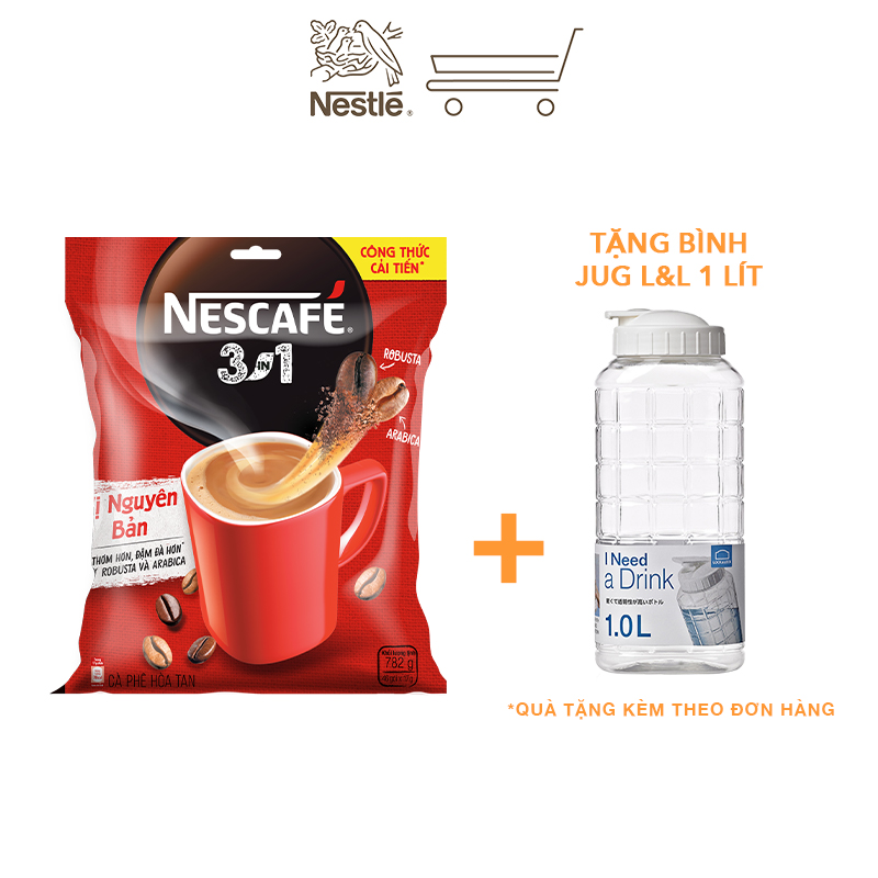 NESCAFÉ 3IN1 Công thức cải tiến - VỊ NGUYÊN BẢN Bịch 46 gói (46x16g)