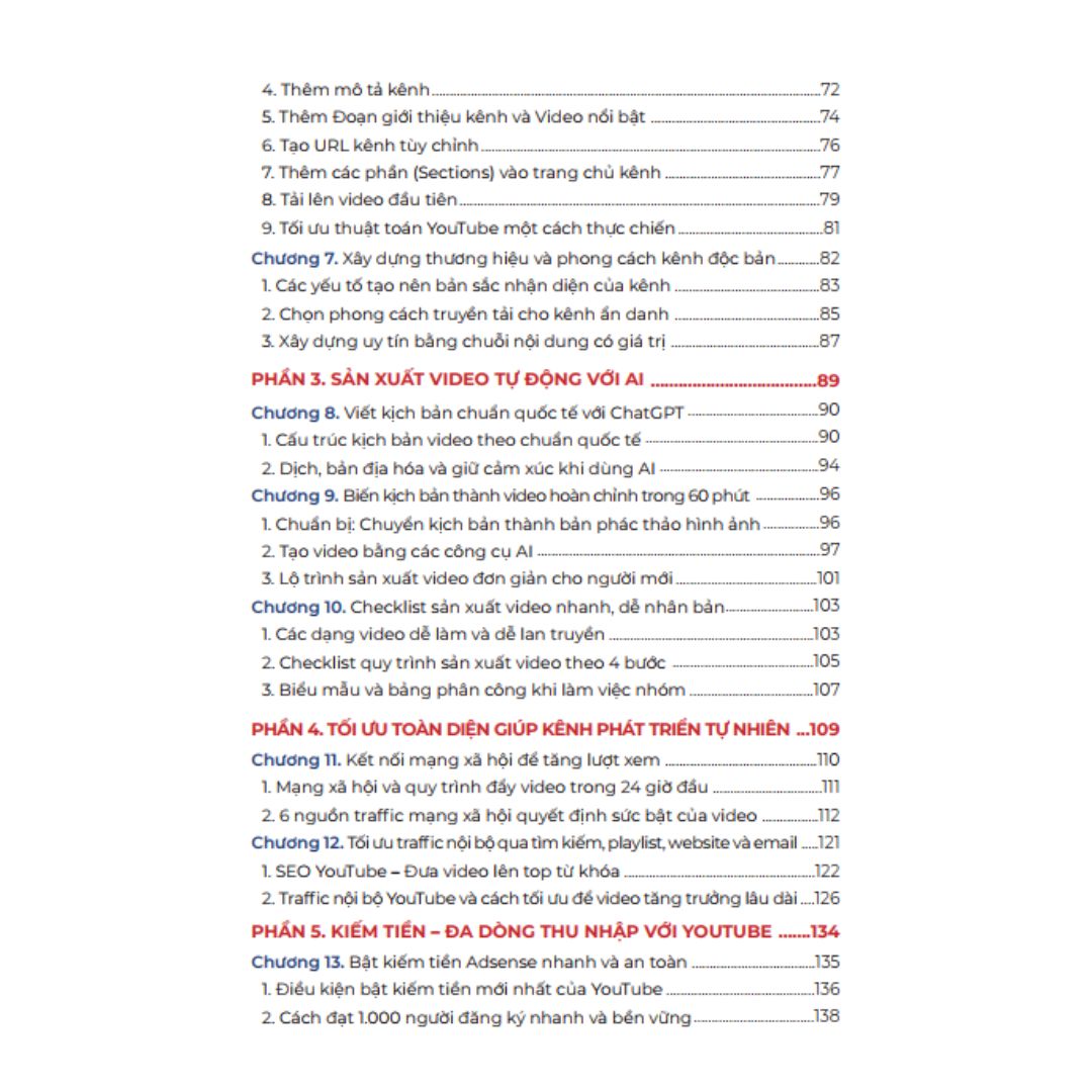 Sách YouTube AI Thực Chiến – Xây Dựng &amp; Vận Hành Kênh YouTube Hiệu Quả Với AI