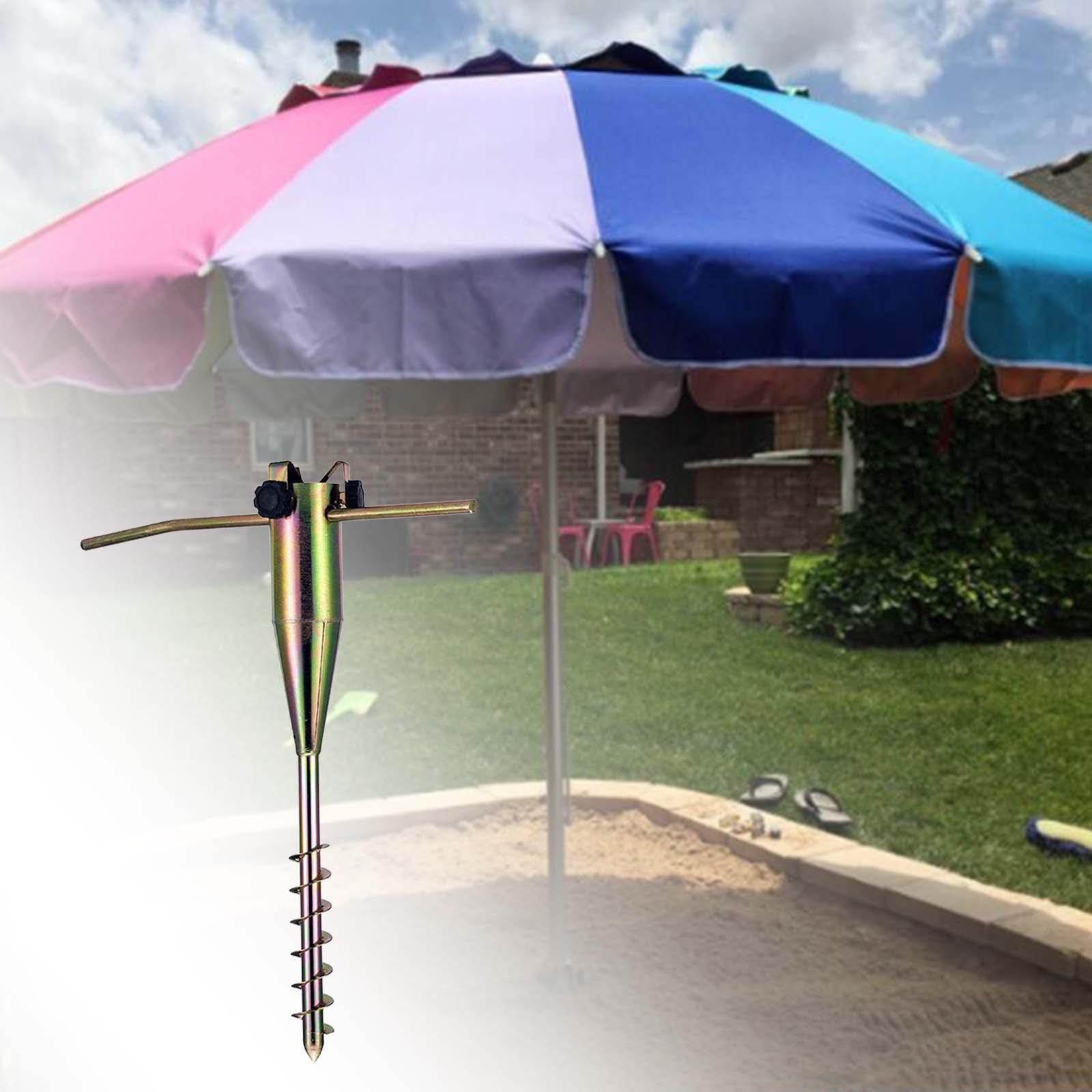 Beach Umbrella Stand Outdoor Umbrella Holder Metal Ground Grass Holder Stand