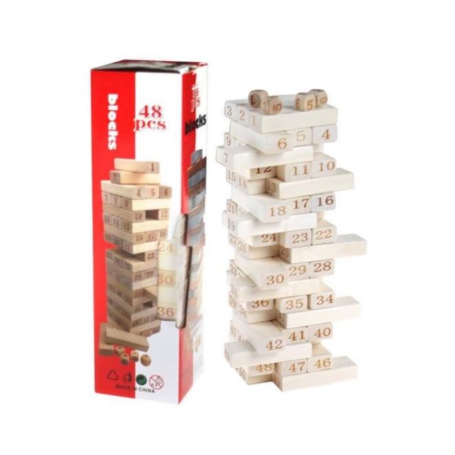 Đồ Chơi Rút Gỗ 48-54 Thanh Kèm Xúc Xắc - Đồ Chơi Phát Triển Tư Duy Logic Cho Bé