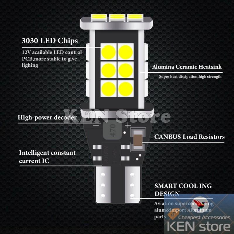 Bóng LED T15 chân bóng T10 làm xi nhan, đèn lùi cho ô tô, xe máy 24 chip smd 3030