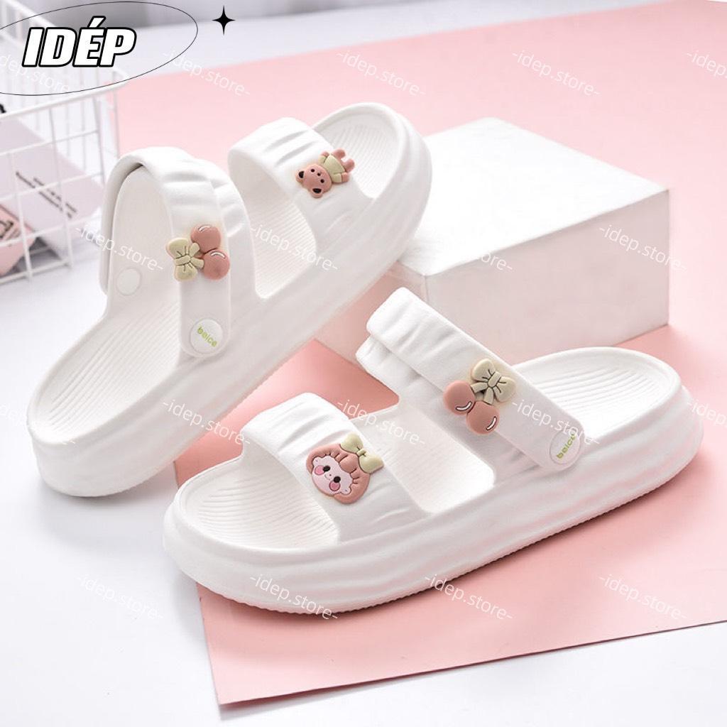 Dép sandal bánh mì sticker 2 quai ngang nhún EVA siêu nhẹ đi học đi mưa thời trang iDÉP GL083