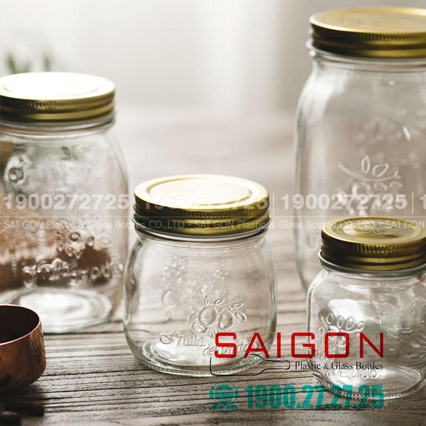 Hũ Gia Vị Mason 500ml , 1000ml Nắp Nhôm | Tùy Chọn Dung Tích