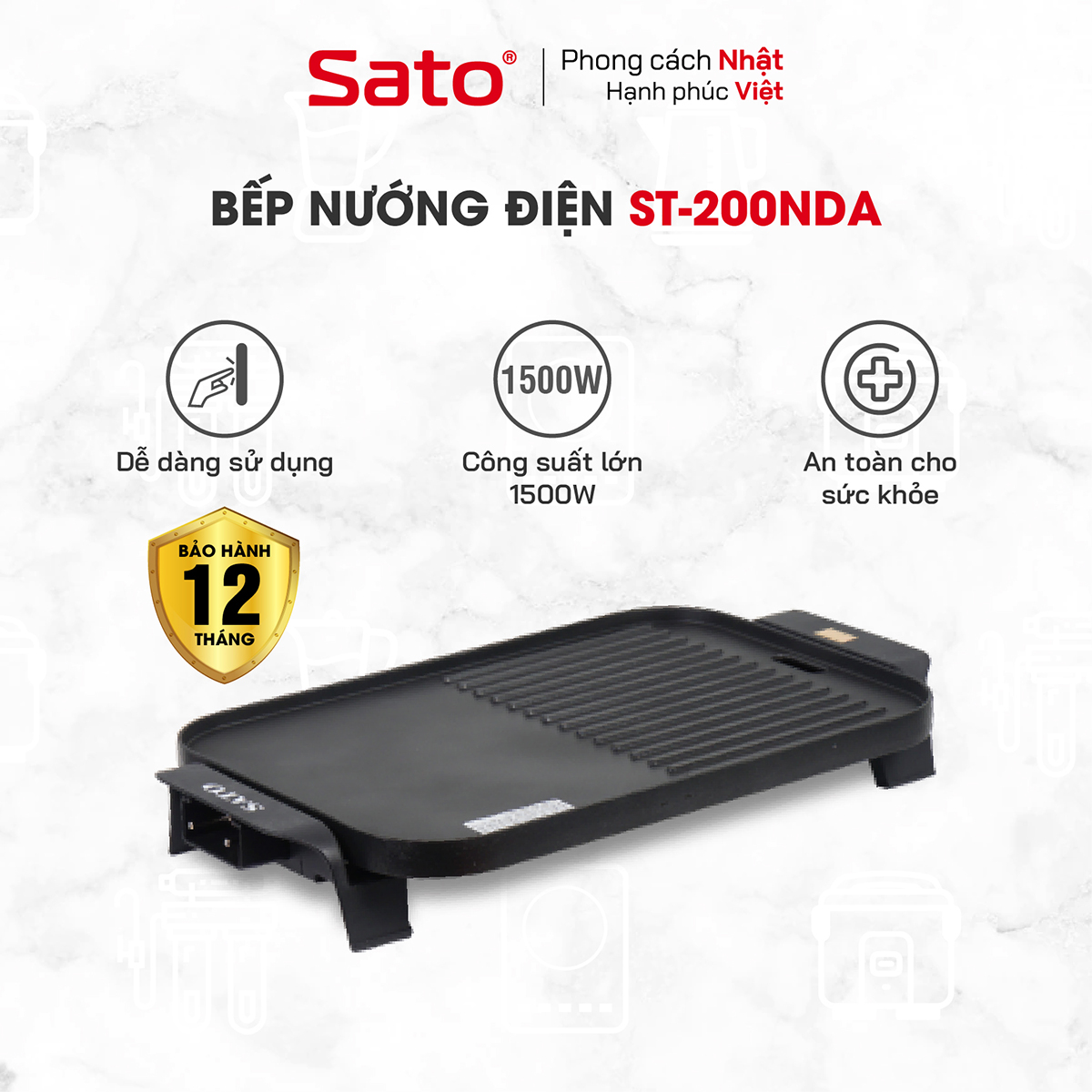 Bếp nướng điện SATO ST-200NDA - Hàng chính hãng