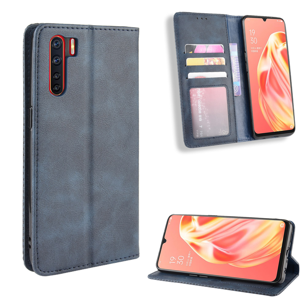 Bao da dạng ví, nam châm dành cho Oppo A91, F15 Luxury Leather Case - Hàng nhập khẩu