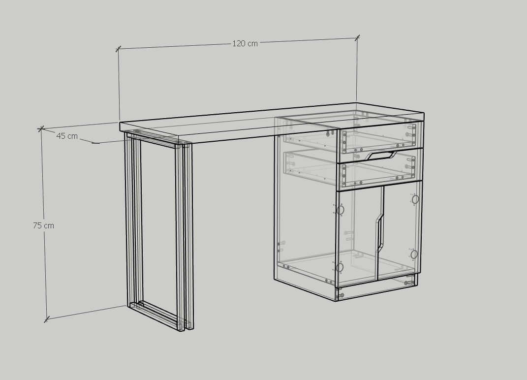 [Happy Home Furniture] DASH , Bàn trang điểm - chân sắt , 120cm x 45cm x75cm ( DxRxC), BAN_029