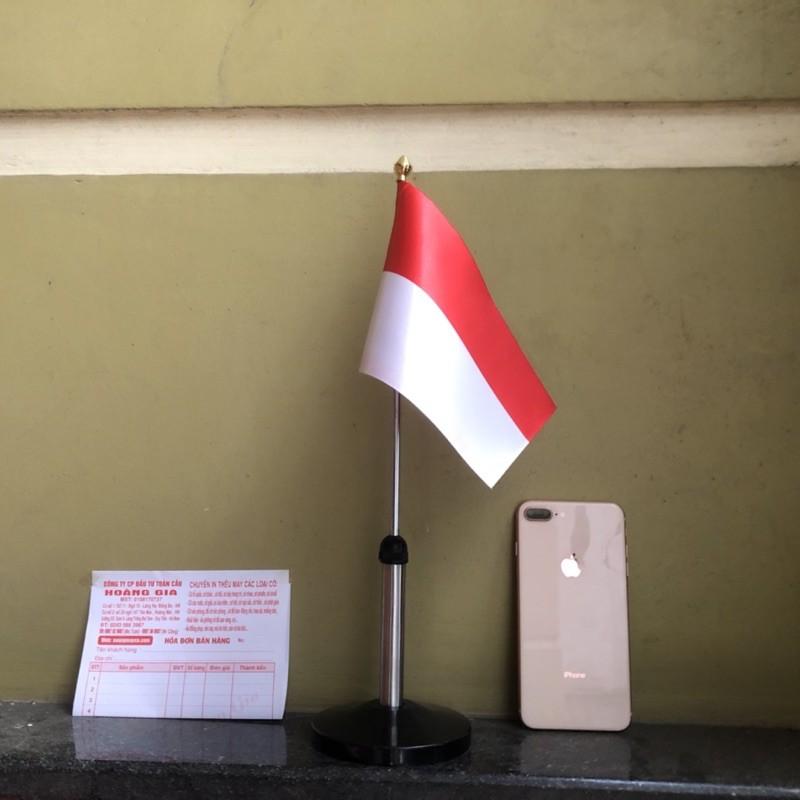 Cờ để bàn inox đen đơn Quốc kỳ Indonesia