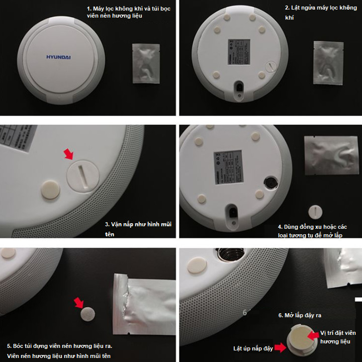 Máy khử mùi, lọc không khí trong ô tô, xe hơi Hyundai HY-12- Hàng chính hãng