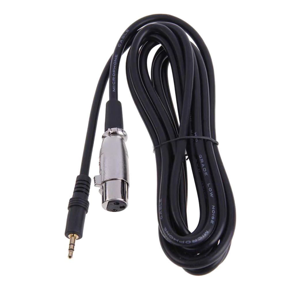 XLR Female Jack To 3.5mm Male TRS Stereo Microphone Audio Cables 300cm/10ft
