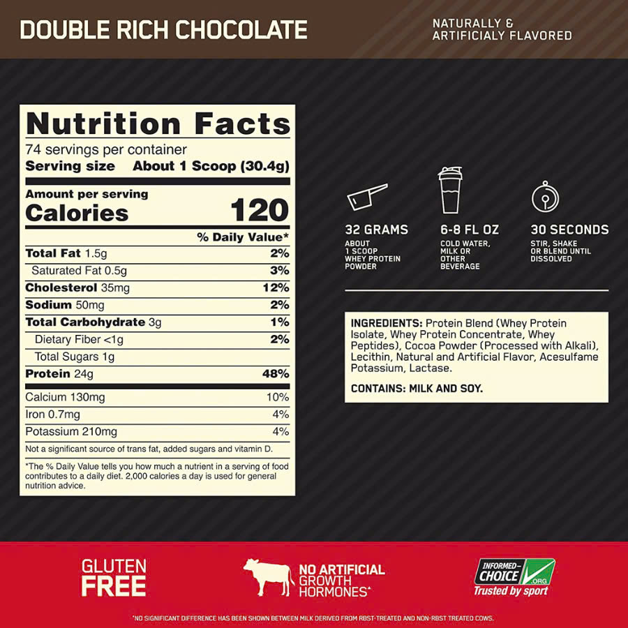 Optimum Nutrition Gold Standard 100% Whey 2.27kg (70 Lần Dùng) Hỗ Trợ Phục Hồi ,Tăng Cơ, 24G Protein