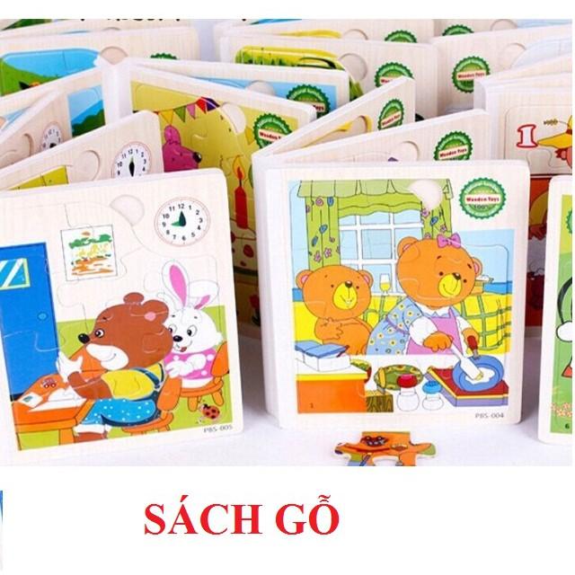 Sách gỗ ghép hình 6 trang