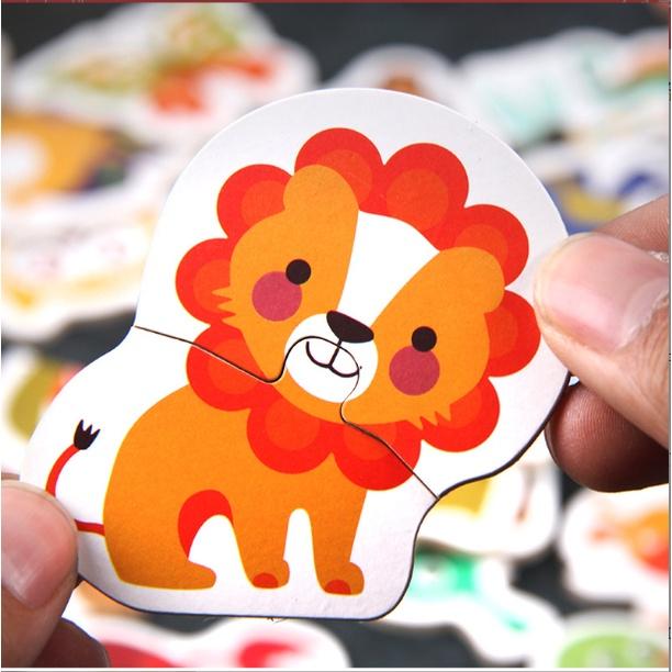 Đồ chơi tranh ghép gỗ 2 mảnh Puzzle cho bé; tranh xếp hình, ghép hình bằng gỗ giúp bé phát triển trí tuệ tư duy sáng tạo