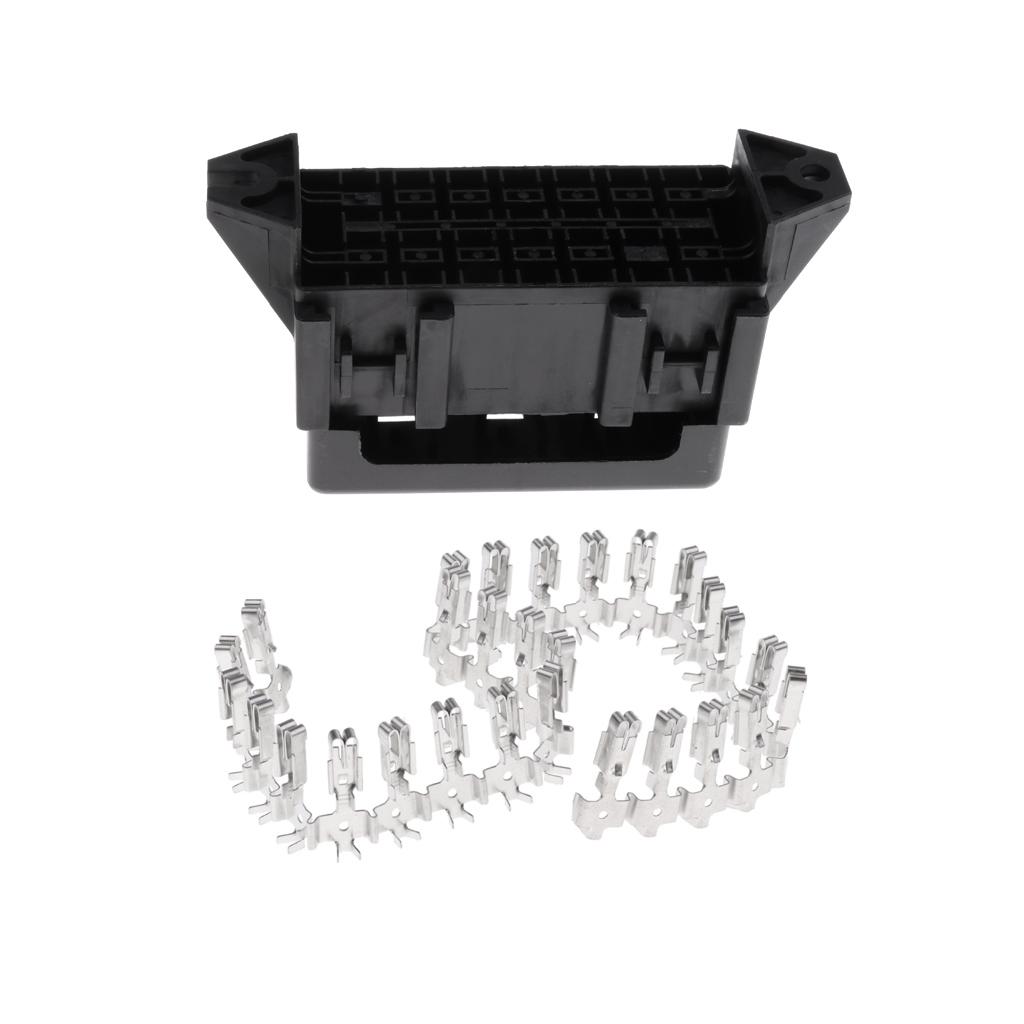 Car Motorcycle Electric Cars 14 Way Medium Relay Fuse Box Holder Assembly With Terminals