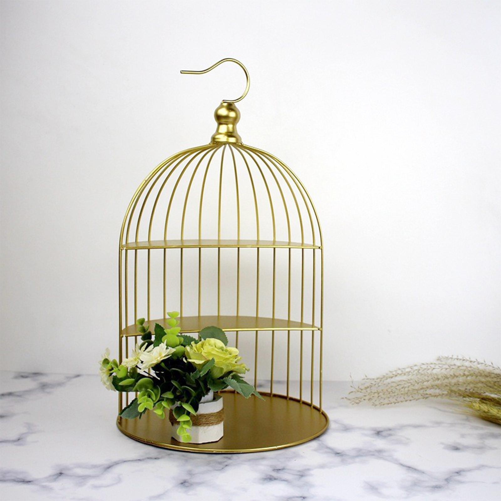 Birdcage Cake Stand, Iron Cake Display Basket Desktop Iron Makeup Organizer Stand, Shelf Display Countertop Cupcake Display Holder