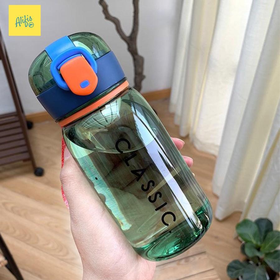 Bình nước mini cho bé đi học 400ml có dây đeo xinh xắn