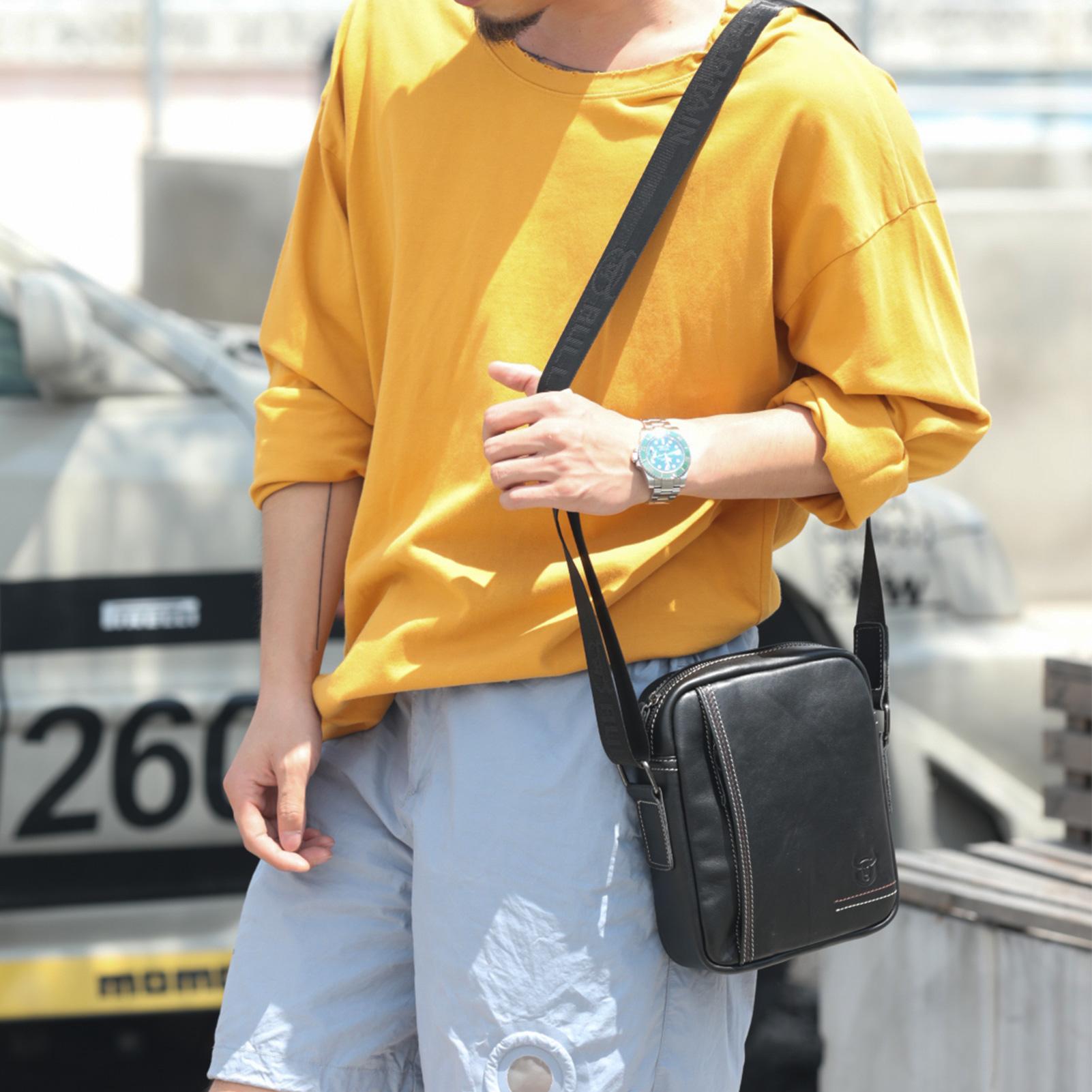 Túi Da Đeo Chéo Nam Sành Điệu Nằm Dọc Dành Cho Dân Công Sở Học Sinh Sinh Viên Bullcaptain