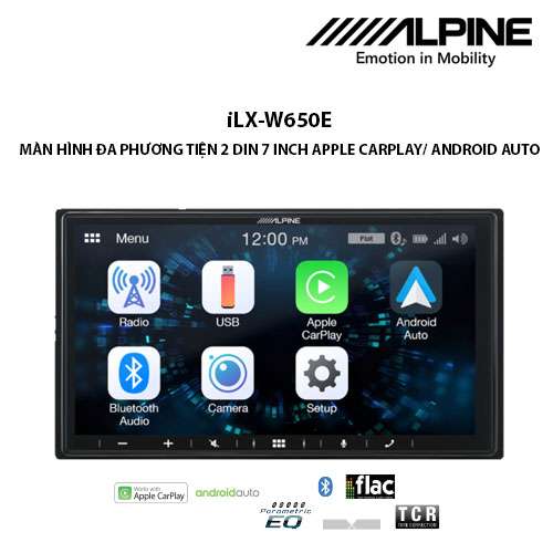 ILX-W650E MÀN HÌNH ĐA PHƯƠNG TIỆN 2 DIN 7 INCH APPLE CARPLAY/ ANDROID AUTO CHÍNH HÃNG ALPINE
