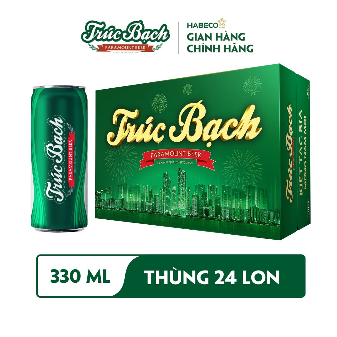 Bia Trúc Bạch - Thùng 24 lon 330ml - Phiên bản Tết