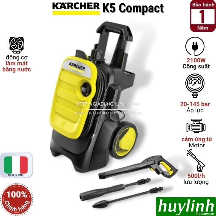 Máy xịt rửa xe cao áp Karcher K5 Compact EU - Sản xuất tại Italy - Motor cảm ứng từ - Hàng chính hãng