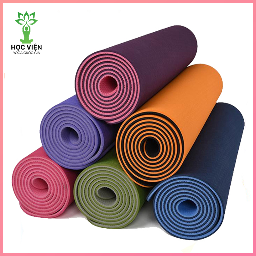 Thảm Tập Yoga TPE 2 Lớp 8mm- YOGA QG, Thảm Dày Dặn, Đàn Hồi Cao, Bám Dính Tốt, Thấm Hút Nước, Không Mùi, Chống Trơn Trượt, Cao Su Tự Nhiên, Tính Ổn Định Cao- Hàng Chính Hãng