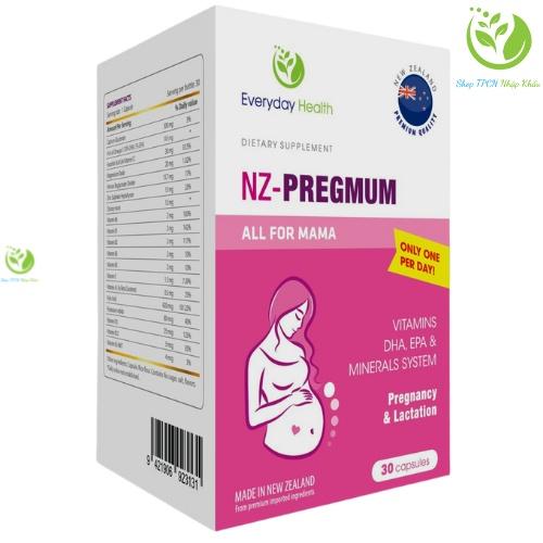 Viên bổ bầu NZ-PREGMUM nhập khẩu từ Everyday Health ( New Zealand) - Dinh dưỡng cho mẹ - Sức khỏe cho con