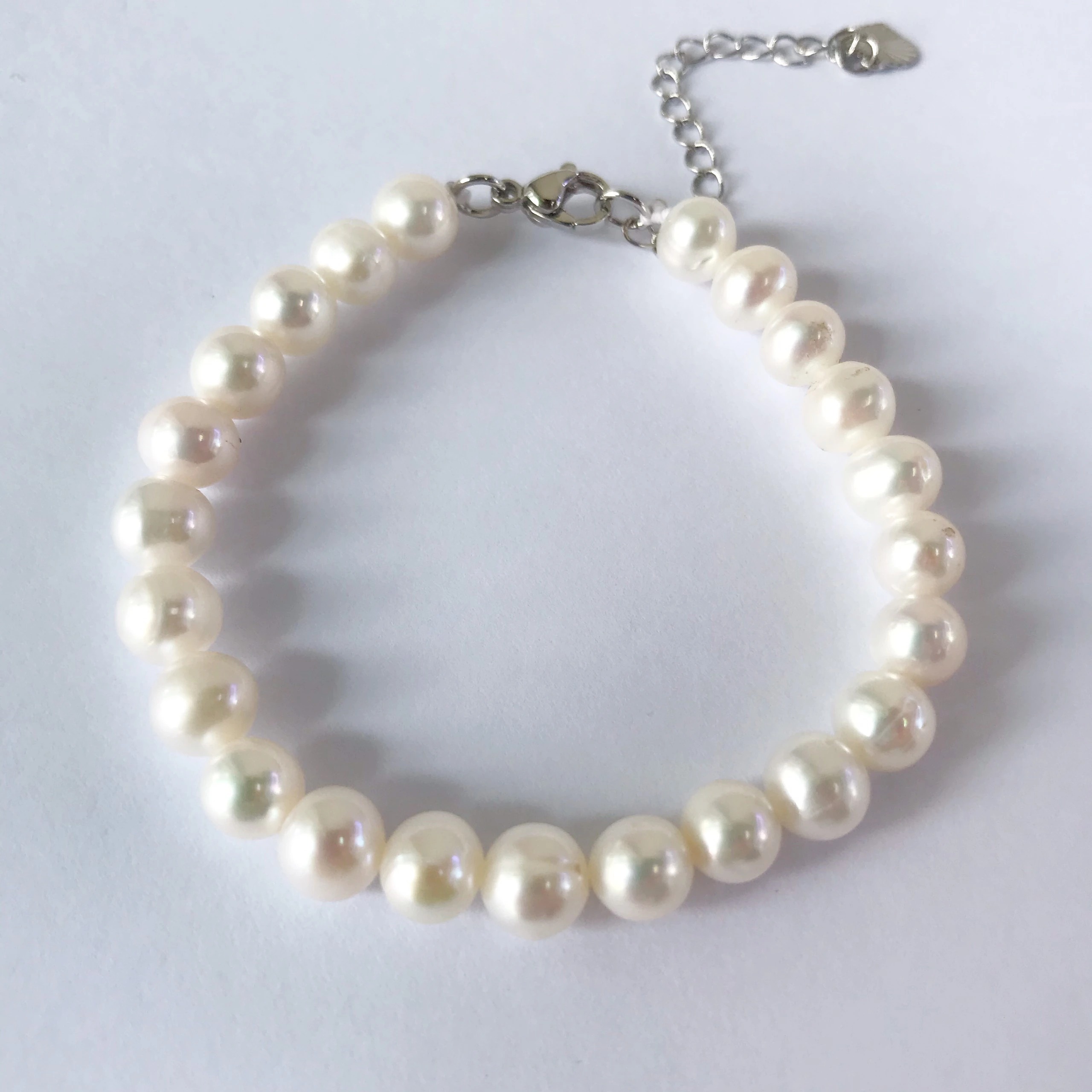 Vòng Tay Lắc Tay Ngọc Trai Nuôi 6-7ly Hạt Trắng Bóng Đẹp Tự Nhiên LTU568 Bạc Hiểu Minh