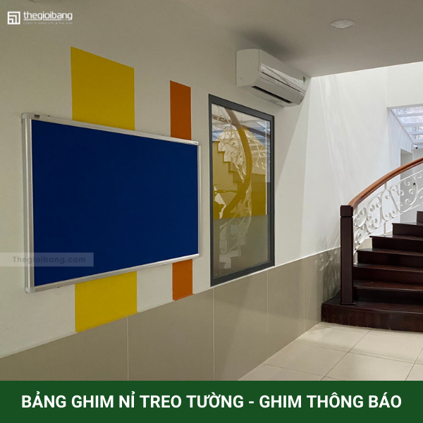 Bảng Ghim Nỉ Treo Tường Tân Hà - KT 60x100cm - Bề Mặt Vải Nỉ Nhiều Màu - Tặng Phụ Kiện