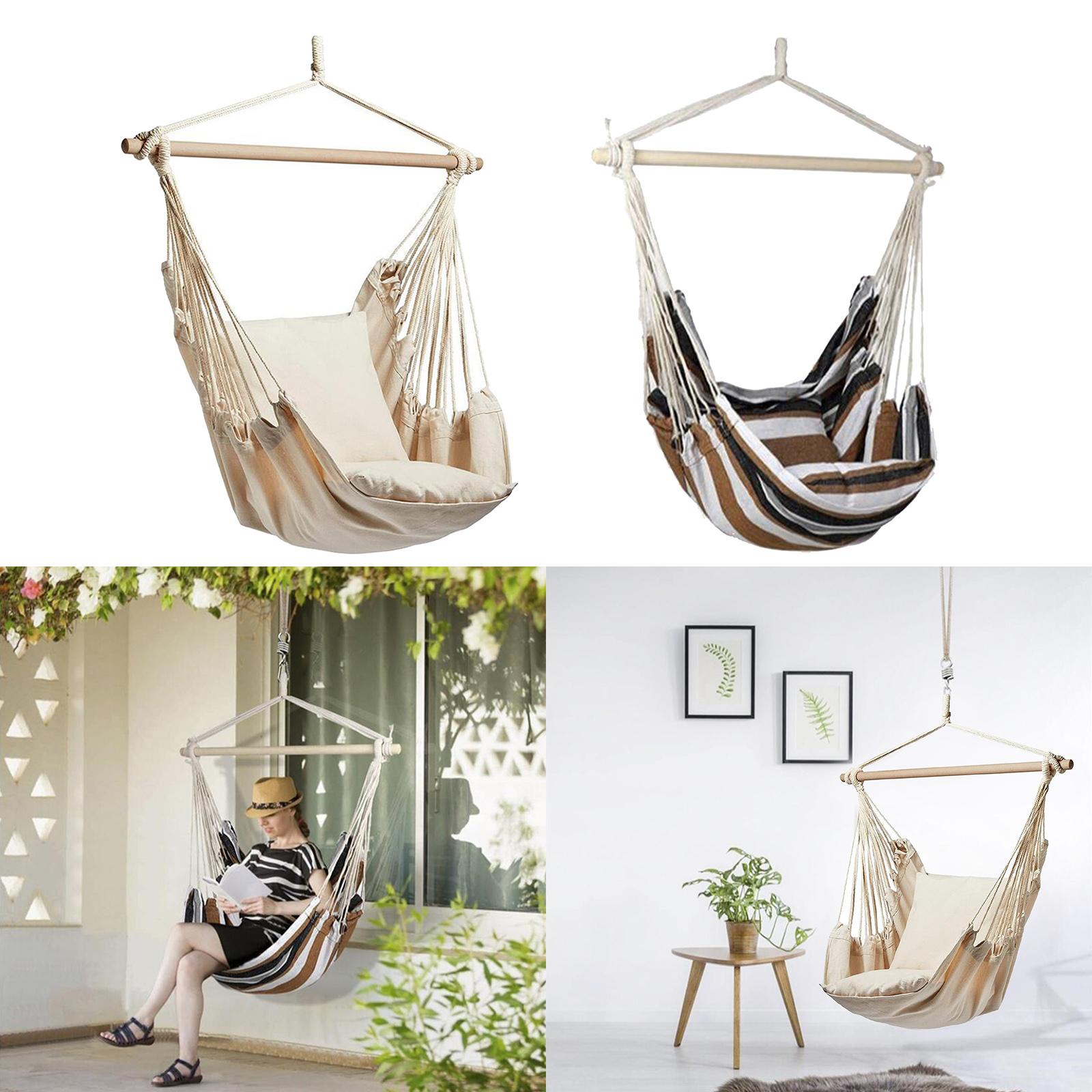 Võng Ghế Treo Dây Xích Đu Treo Ghế Cotton Dệt Lớn Sân Bãi Cỏ Ghế Thoải Mái Vượt Trội Độ Bền