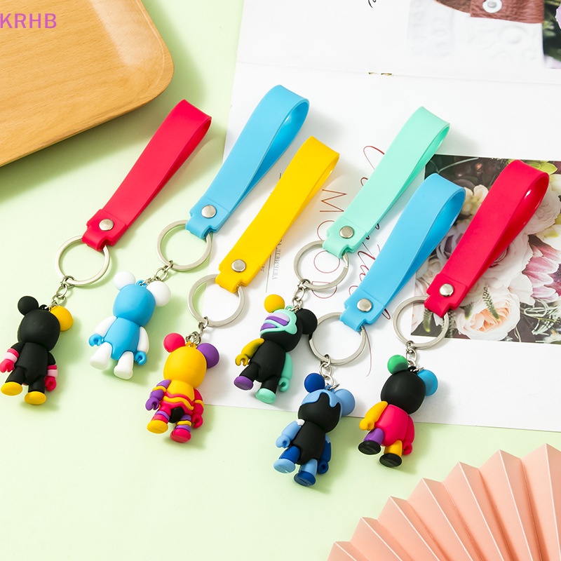 Móc Khóa Gấu Hoạ Tiết Graffiti Đầy Màu Sắc Thời Trang