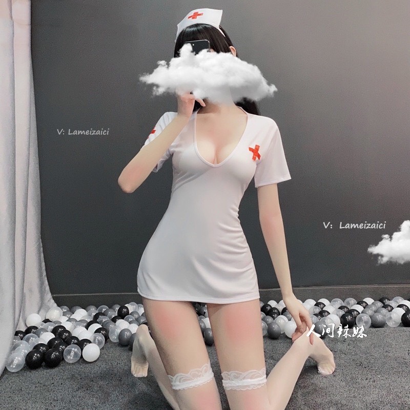 Đồ ngủ Cosplay y tá hở lưng sexy quyến rũ