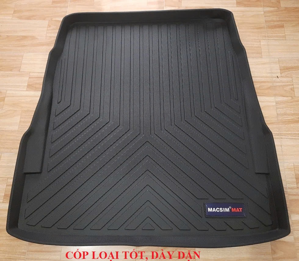 Thảm lót cốp ô tô Mercedes S Class S400L/S320L (2014-2020) MACSIM màu đen (D0021) – TPV cao cấp, chuẩn form, dễ vệ sinh (mã 05)