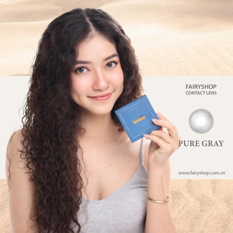 Kính Áp Tròng Pure Gray 14.0mm - Kính Áp Tròng Cao Cấp FAIRY SHOP CONTACT LENS độ 0 đến 8