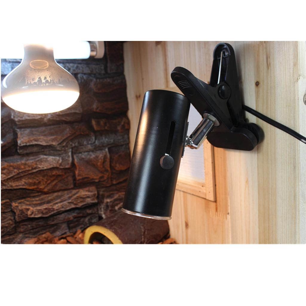 NW-02 Aquarium Reptile Light Base Holder with Clamp Ceramic Heat Lamp Stand+40W Mini Infrared Ceramic Emitter Heat Lamp Light Bulb Reptile Pet Brooder