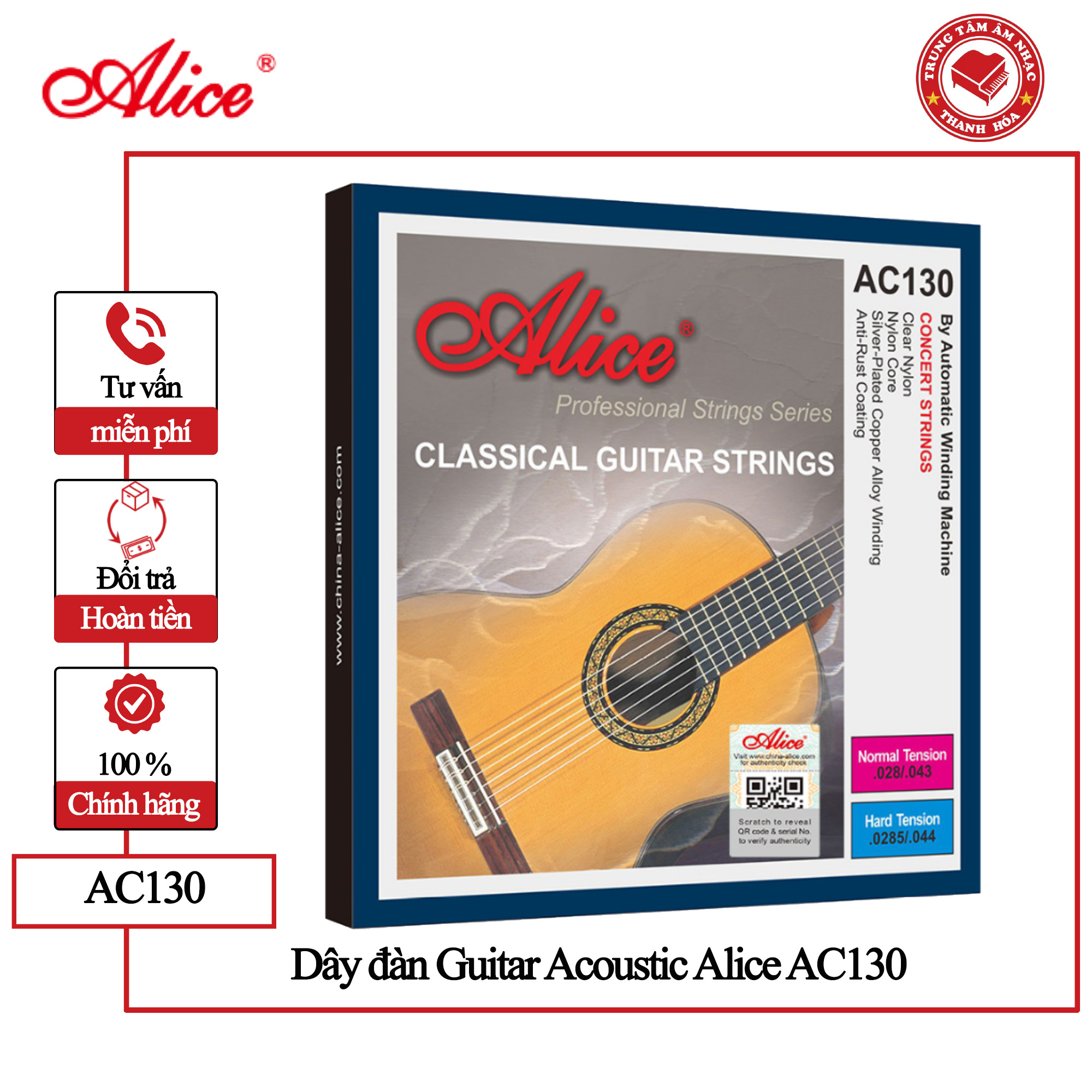 Bộ dây đàn Guitar Classic Alice AC130  - Hàng chính hãng