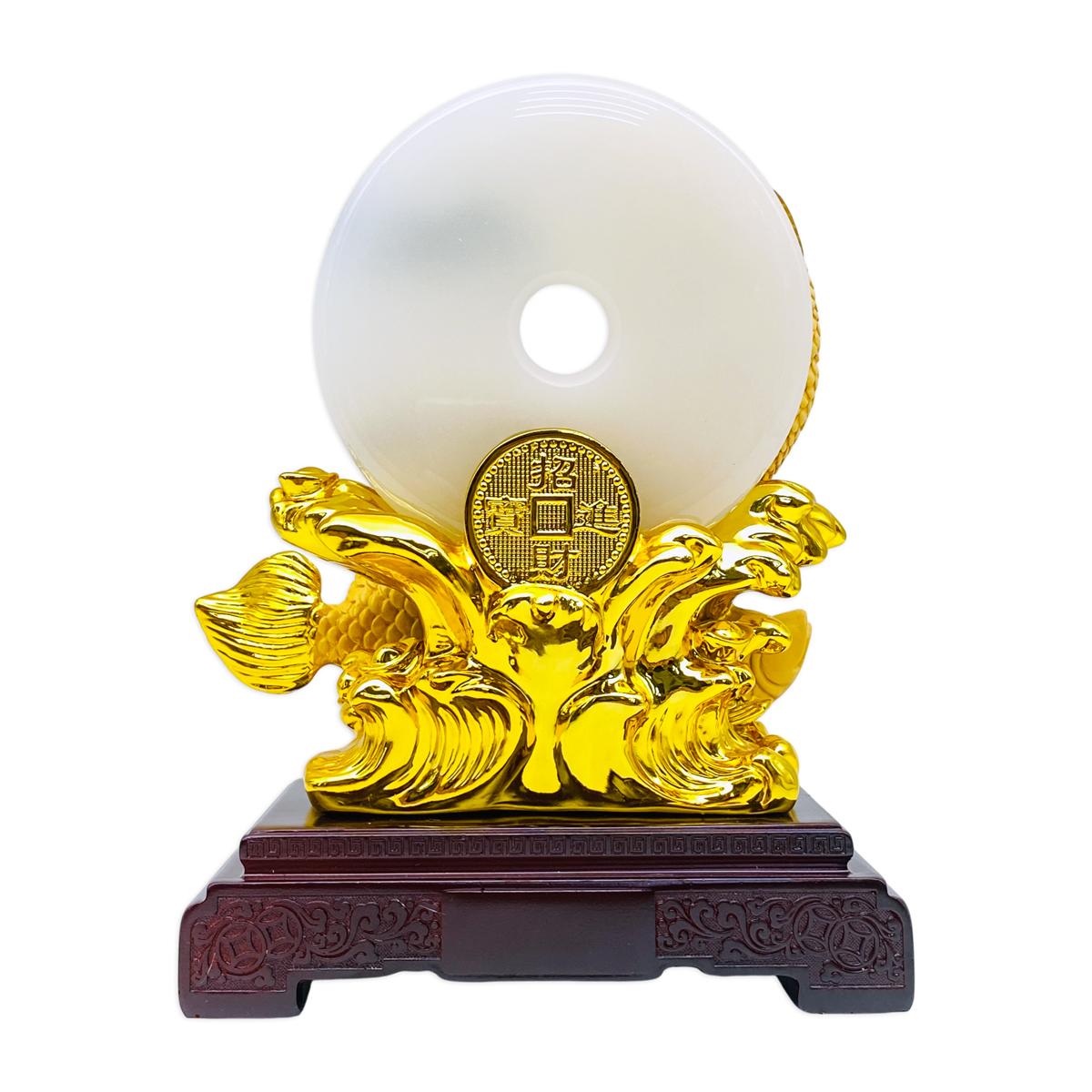 Tượng Phong Thủy Cá Rồng Vàng Kim Long Chiêu Tài - Trang Trí Tết - 25-D25103