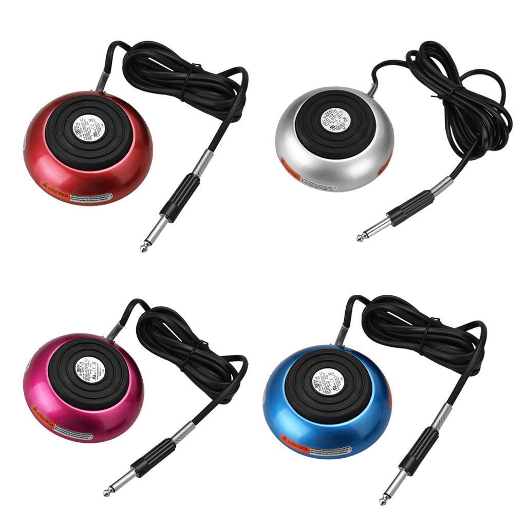 Tattoo Foot Pedal Round Power Supply Switch Controller w/ Silicone Cord Silver