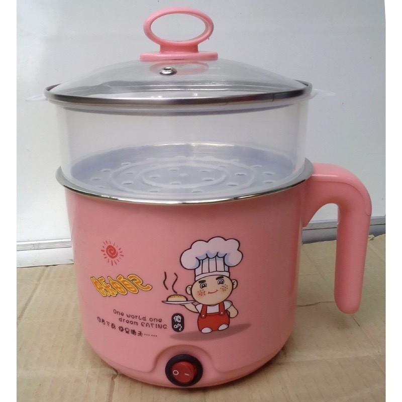 Ca nấu mì có lồng hấp 1.8L. - 18 cm - Giao màu ngẫu nhiên-HH164+