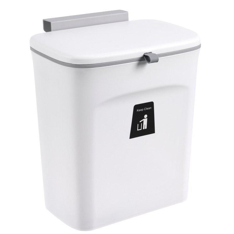Thùng đựng rác gài cánh tủ bếp có nắp đậy - Thùng rác treo gắn tủ bếp R02