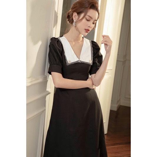 ĐẦM XOÈ PHỐI CỔ TRẮNG VIỀN REN 79399850