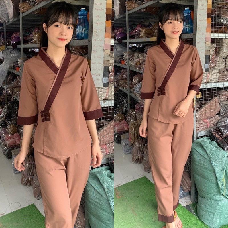ĐỒ LAM ĐI CHÙA 3 Nút Vải Kate Mịn