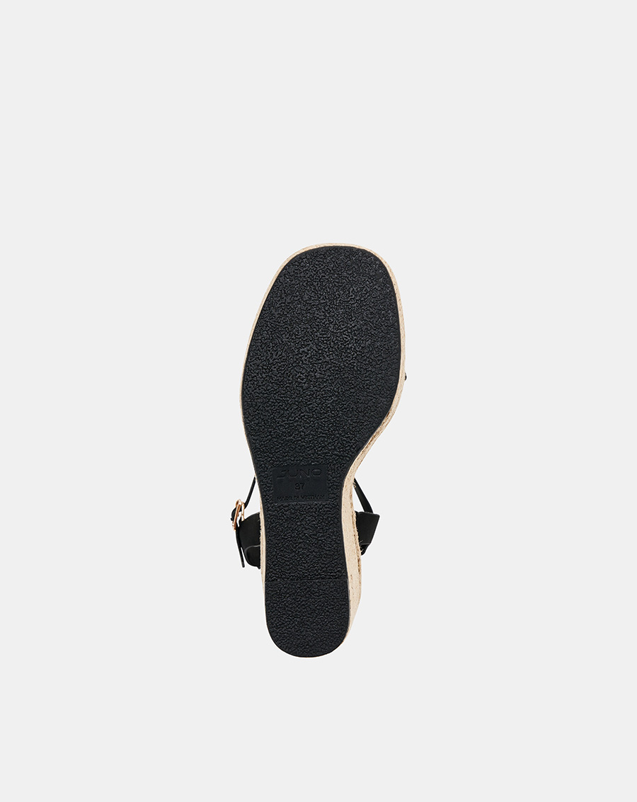 Giày Sandal Nữ 11cm Thời Trang JUNO Đế Xuồng Quai Ngang Bọc Cói SD11020